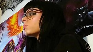 Hungarian teen with glasses gives asmr kisses