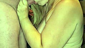 Preggo milf sucks big cock with big nipples!