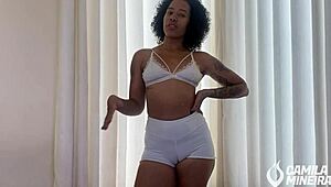 experimenting with tight shorts joi cumming on big cock