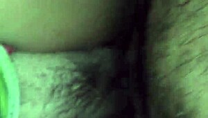 wife rubs dick on pussy and gives creampie to eater