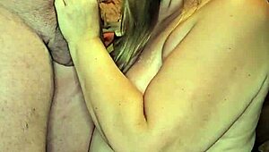 Preggo milf sucks big cock with big nipples!