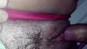 wife rubs dick on pussy and gives creampie to eater