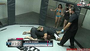 السمينة البريطانية البنية BBW بصدر كبير تشعر بالقذارة وهي تتناك مع المقاتلة المنحنية