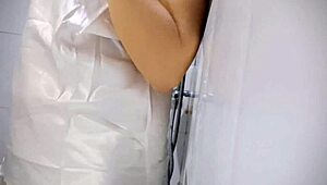 Chubby babe gets wet from playing with her big tits