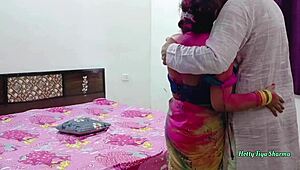 Why does this young tight housewife get dirty outdoor fucking with friend's not sister on Holi?