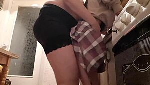 Moaning Milf Stepmom Waits Until Stepfather Goes To Work To Fuck Brunette Stepdaughter Hard With Strapon In Kitchen As Amateur Homemade Lesbian Uncle Dad And Girl