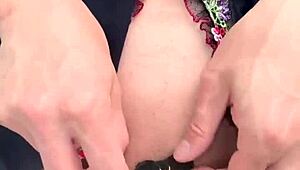 uniform girl in panties gets anal training