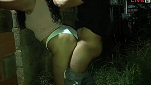 Young Colombians in lingerie having sex on the street