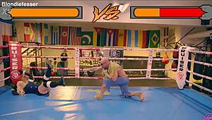 Sextape cosplay Street Fighter blondie Fesser en Kolin se fait plier en anal