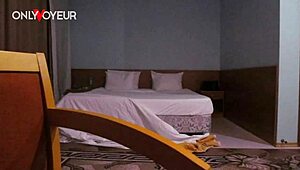 horny brunette chick rides me passionately after the party in that hotel room next door