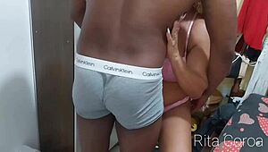 Delicious mature milf gets cum on her face