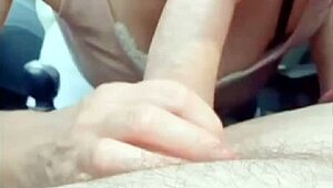 latina enjoys huge cock for facial and cum swapping