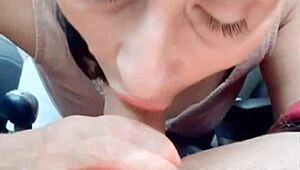 latina enjoys huge cock for facial and cum swapping