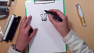 drawn latex girl sketch