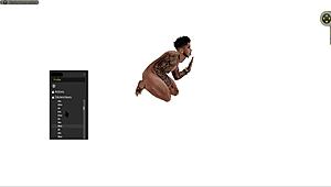 in this cartoon, the guy tries different positions with the black babe. standing, squatting, lying down, all hardcore.