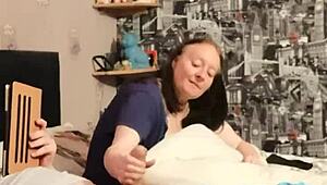 lady's showing off her 7-inch cock