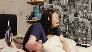 lady's showing off her 7-inch cock