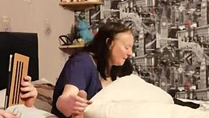 lady's showing off her 7-inch cock