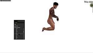 in this cartoon, the guy tries different positions with the black babe. standing, squatting, lying down, all hardcore.