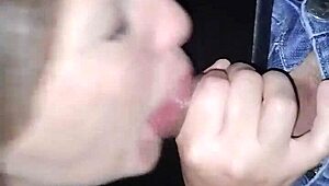 Husband films me flashing in gloryhole, sucking many cocks with exhibitionist thrill.