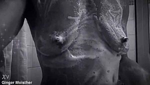 Ginger's Soapy Wet Nipples And Tits Closeup