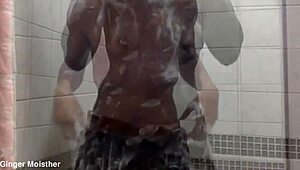 Ginger's Soapy Wet Nipples And Tits Closeup