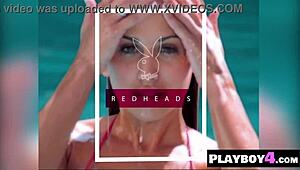 Beautiful MILF Christine Smith rips off her clothes to reveal her naked curvy body