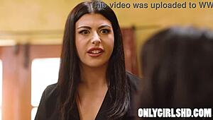 personal assistant gal ritchie handles office tasks with small tits