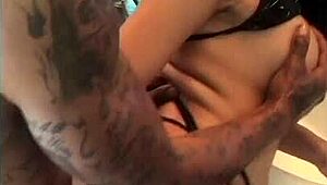 Ebony Takes Big Black Cock In Her Asshole, Gets Creampie, Moans Loud
