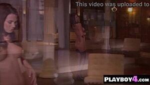 Beautiful MILF Christine Smith rips off her clothes to reveal her naked curvy body