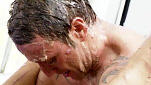 sex wrestling leads to hot fucking and squirting dessert with sperm