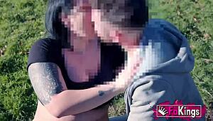 Busty Sandra's Big Tits in Public