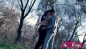 Busty Sandra's Big Tits in Public