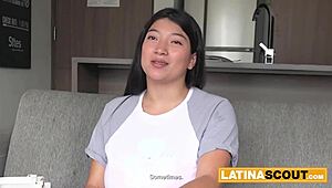 curvy latina with big tits gets a rough deep throat pounding at a fake casting in pov
