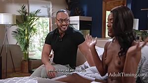 black man catches his ebony wife masturbating with big black cock and they hardcore bond again