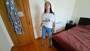 oh man that latina maid's creamy pussy in jeans and flip flops gets me goin with seduction massage y'know