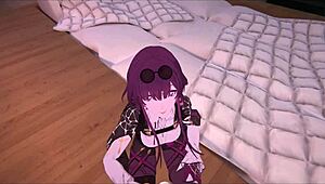 in this casual vr tale, yukoshvr shows kafka and furina alternating playful interactions with the goth boy character.