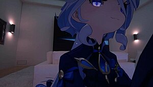 in this casual vr tale, yukoshvr shows kafka and furina alternating playful interactions with the goth boy character.