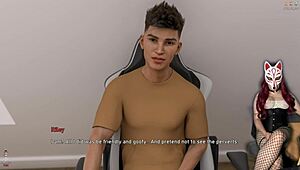 Steps of debauchery 34 features a gamer girl with big tits in stockings.