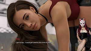 Steps of debauchery 34 features a gamer girl with big tits in stockings.