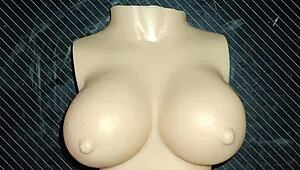 i do a russian handjob with dolly's small tits on desk