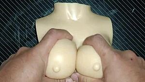 i do a russian handjob with dolly's small tits on desk