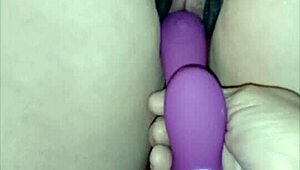 59yo tennessee slutwife bent over on sawhorse for pussy closeup dildo fuck 😈
