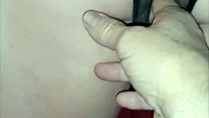 59yo tennessee slutwife bent over on sawhorse for pussy closeup dildo fuck 😈