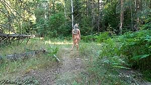 Foxy Blonde Flashes Ass Outdoors! Beautiful And Sexy!