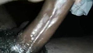 Huge ass lover covers big black cock in cum after intense orgasm cumshot