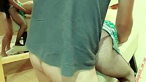 Skinny Petite Friend With Shaved Pussy Gets Wet And Bent Over On Homemade Furniture