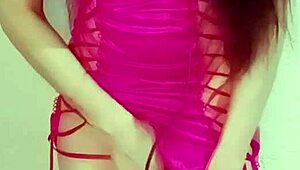 im so horny masturbating in my pink dress, squirting and orgasming pov style.