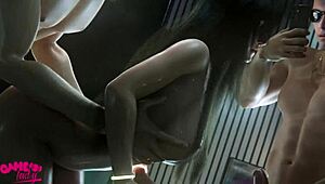 super hot threesome with fita cloud and aerith breeding