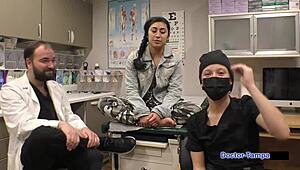 Dr. Tampa conducts entrance physical on Jasmine Rose